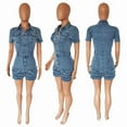 thumbnail image 7 of Ediodpoh Women's Jumpsuit Denim Shorts Slim Edge Tassel Denim Jumpsuit Button Jeans Rompers Overalls Women's Jumpsuit Blue XL, 7 of 7