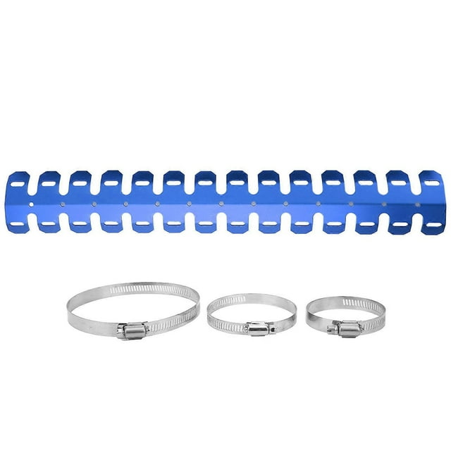 23.85in Exhaust Pipe Heat Shield Protective Cover Anti Scald Leg Protector Universal for Motorcycle(Blue )