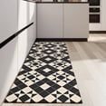 thumbnail image 4 of Black Beige Checkerboard Checkered Pattern Kitchen Rug Mat,Kitchen Runner Rugs Non Skid Washable,Decorative Kitchen Floor Mats for Kitchen,Sink,Laundry,17"X47", 4 of 5