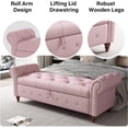 thumbnail image 4 of Miniyam Tufted Velvet Classic Bedroom/Hallway Seating Storage Bench with Storage, Pink, 4 of 8
