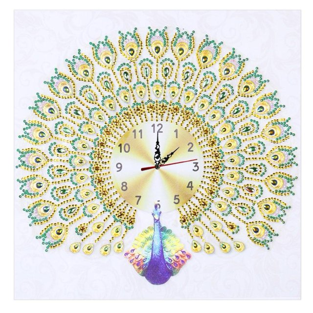 Reloj Forma Especial Ygjytge DIY Pavo Real
