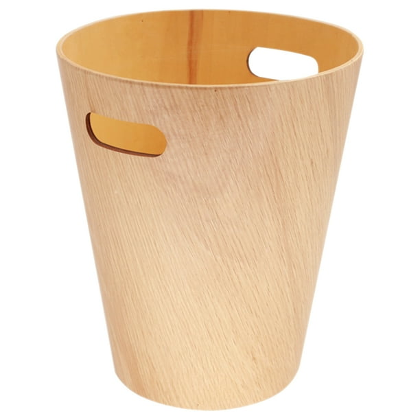 Papelera de escritorio de madera para baño, escritorio, papelera, papelera, papelera