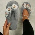 thumbnail image 2 of Lovskoo 2024 Fuzzy Slippers for Women Open Toe Warm Cute Plush Soft Soled Cotton Shoes House Slippers for Women Indoor Gray, 2 of 9