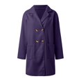 thumbnail image 4 of Winter Coats For Women Thick Wool Trench Coat Long Double Lapel Open Front Jacket With Pockets Plus Size Outerwear, 4 of 5