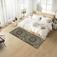 thumbnail image 2 of Mitzzllc Runner Rug 2'x6' Non Slip Hallway Vintage Rugs,Machine Washable Long Floor Carpet Entryway Area Rugs,Blue and Black, 2 of 9