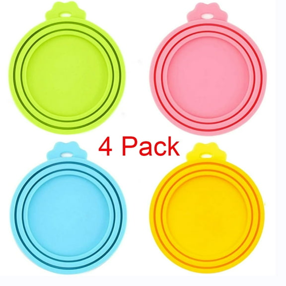 4PCS-Pet Food Can Covers, Universal Silicone Can Lids for Pet Food Cans Fits Most Standard Size Dog Cat Can Tops