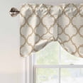thumbnail image 5 of Tie Up Valances for Windows, Beige Moroccan Adjustable Valance Curtains Window Treatment for Living Room/Bedroom, Morocco Geometric Quatrefoil Lattice Rod Pocket Kitchen Curtains & Drapes 42x12 Inch, 5 of 9