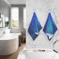 thumbnail image 7 of Abstract Blue Triangles Bath Hand Towel Soft Cotton Highly Absorbent Fingertip Towels for Bathroom Beach Kitchen Sports Gym Yoga Travel (2-Pieces Towel Sets, 28x16 inch), 7 of 7