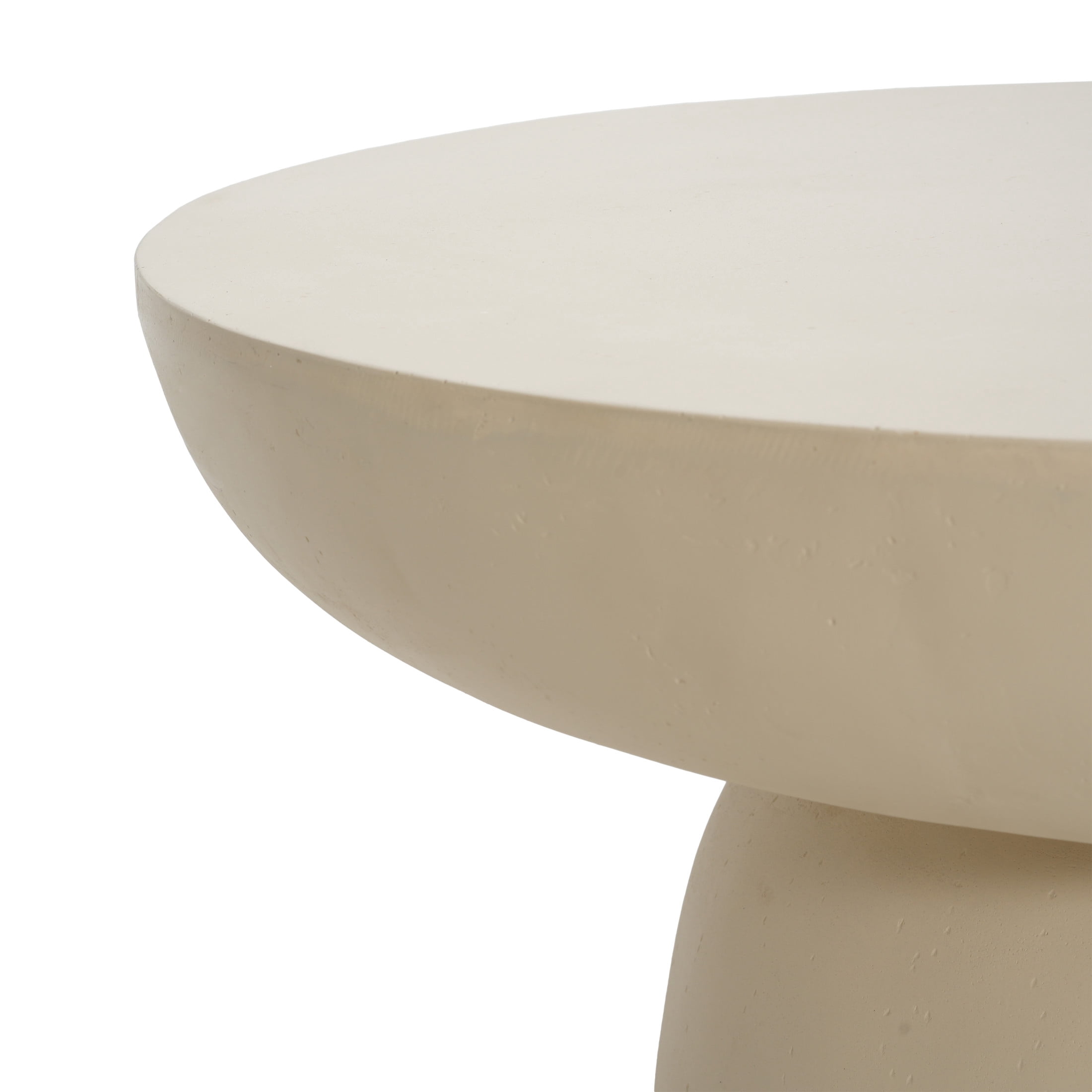Christopher Knight Home 27.5" Round MGO Coffee Table, Indoor/Outdoor Modern Accent Table, Cream Off-White Finish