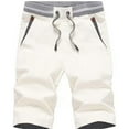 thumbnail image 3 of Men's Shorts Casual Classic Fit Drawstring Summer Beach Shorts with Elastic Waist and Pockets, 3 of 4
