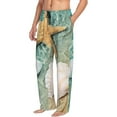 thumbnail image 3 of Kdxio Starfish And Seashell Print Men's Sleep Pajama Pant Lounge Pants with Pockets, 3 of 8
