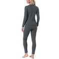 thumbnail image 3 of INSPIRE CHIC Womens Thermal Underwear Sets Lightweight Ultra Soft Long Sleeve Shirt Legging Set Base Layer Winter Thermals Long Johns S Dark gray, 3 of 5