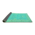 thumbnail image 2 of Ahgly Company Indoor Round Oriental Turquoise Blue Traditional Area Rugs, 5' Round, 2 of 4