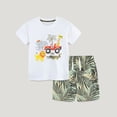 thumbnail image 1 of Ensemble de Vêtements pour Garçon Imprimé Chemise à Manches Courtes Ensemble Court Col Rond Été Vêtements pour Bébé Garçon Vêtements pour Garçons 5-6 Ans Mode Garçons, 1 of 6