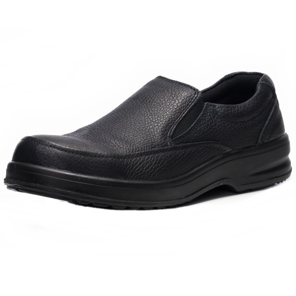 Alpine Swiss Chaussures de Travail pour Hommes Arbete Antidérapantes en Cuir Véritable Mocassins à Enfiler