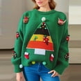 thumbnail image 3 of Zhanying Sweater Chandails pour Femmes Tendance 2025 Chandail Chaud Surdimensionné pour Dames Col Rond Rouge Noël, 3 of 6