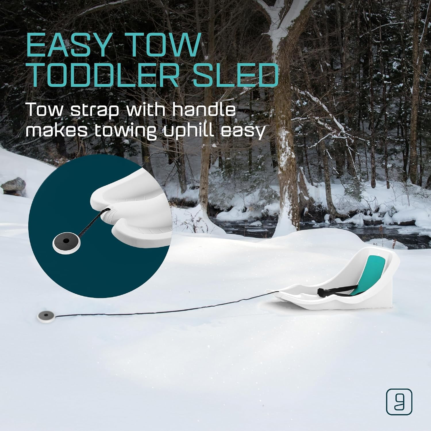 Gizmo Riders Baby Rider Ice-Blue Pull Snow Sled for Toddlers, 55 lbs, Ages 6 Months +