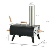 Outsunny Outdoor Pizza Oven with Stone, 12 Wood Fired Pizza Maker