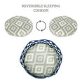 thumbnail image 3 of SUSSEXHOME Pets 15.75 x 15.75 x 6.7 Inches Round High Wall Cozy Cat Bed with Pillow for Cats and Small Dogs - Decorative Non-Slip Bolster Inner Cushion Calming Bed - Blue, 3 of 8