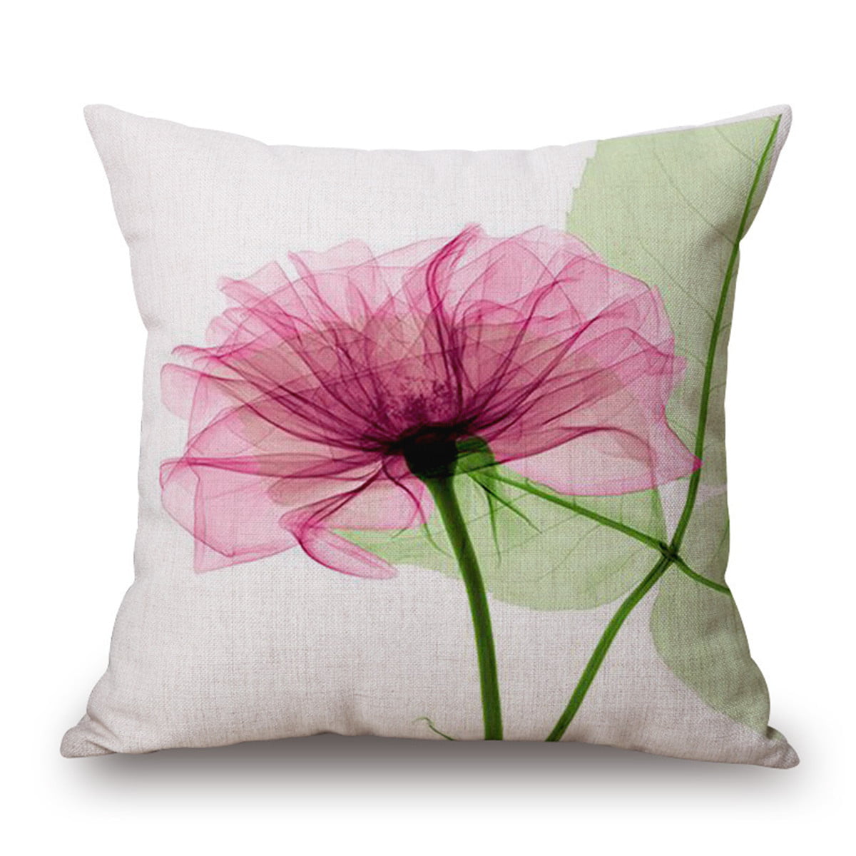 Oil Painting Pretty Poppy Flower Cotton Linen Throw Pillow Case Cushion Cover Home Sofa Balcony Decorative 18 X 18 Inch