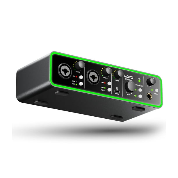 Interfaz de audio Movo Phantom de doble canal USB/USB-C