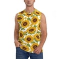 thumbnail image 2 of Picia Sunflowers mens Cotton Tank Undershirts , Moisture-wicking Ribbed Tanks, Lightweight Cotton Tank Undershirts-Small, 2 of 8