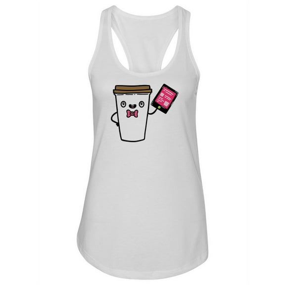 Coffe With A Tablet Tank Women -Image by Shutterstock, Female Large