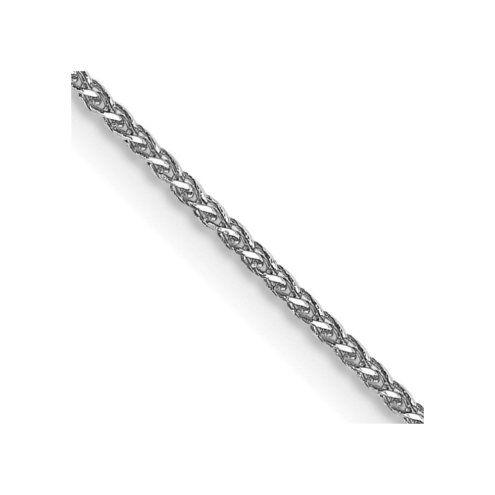 Diamond2Deal 14k White Gold 1.0mm Spiga Pendant Chain Necklace for Men Women 