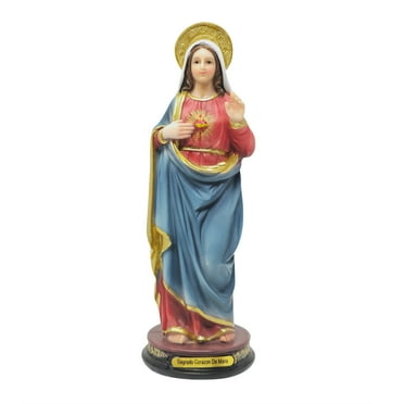 MrcjSales – Sacred Heart of Mary Resin Statue | 8 inches | Detailed Craftsmanship | Church, Home Decor, Gifts