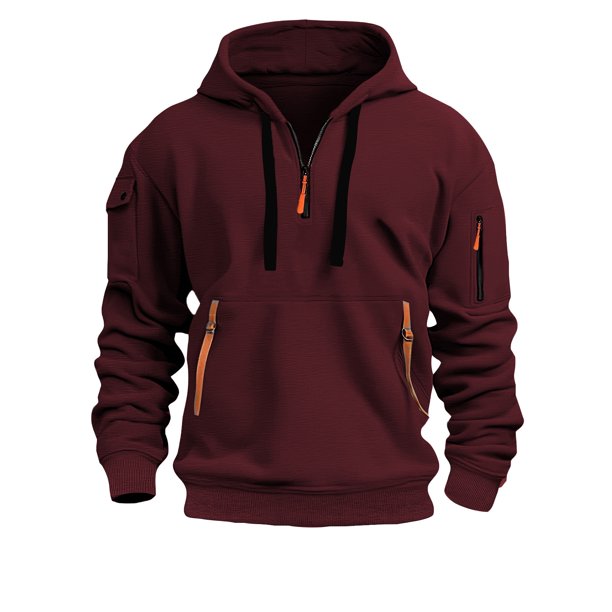 WILLBEST Sudaderas De Hombre Sudadera con Capucha De Manga Larga para Hombre, Diseño Único e Informal para Exteriores, Color Sólido, para Primavera y Otoño Mediana