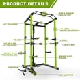 thumbnail image 4 of Multi-Function Squat Rack Power Cage, Home Adjustable Pullup Squat Rack, 1000Lbs Capacity Comprehensive Fitness Barbell Rack, for Garage Workout & Home Gym, Black+Green, 4 of 6