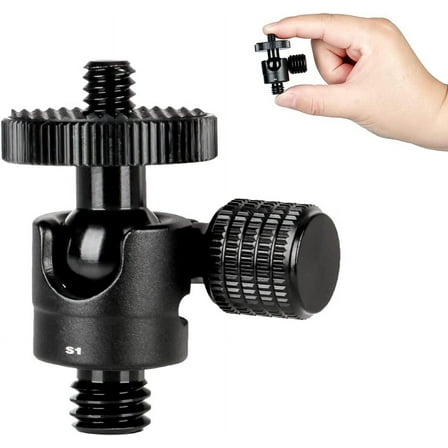 koolehaoda Mini Ballhead Camera Tripod Ball Head Mount and 1/4 to 3/8 Connector (1/4 to 3/8 Connector)