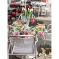 thumbnail image 4 of Easter Outdoor Tablecloth - 60 Inch Round Dining Table Cover, Spring Watercolor Bunny Eggs Flower Leaf Wood Grain Waterproof Outdoor Table Cloth with Umbrella Hole & Zipper for Picnic/Patio/Party, 4 of 7