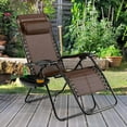 thumbnail image 2 of PRZL Folding Reclining Lounge Chair, Outdoor Zero Gravity Recliner W/Side Tray & Detachable Headrest Pillow, Heavy-Duty Steel Frame, Reclining Folding Chair for Poolside, Backyard (1, Coffee), 2 of 10