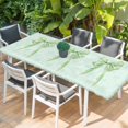 thumbnail image 2 of Green Bow Table Cloths for 8 Foot Rectangle Tables, Cute Bowknot Minimalist Solid Color Patio Waterproof Elastic Fitted Tablecloths, Washable Rectangular Table Cover for Camping, 2 of 8