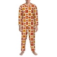 thumbnail image 3 of Picia Pumpkin Plaid Pattern Men’s Long-Sleeve Sleepwear Set - Soft 2-Piece Loungewear with Pockets, Comfy PJs for Relaxing Nights-XX-Large, 3 of 7