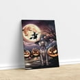 thumbnail image 3 of Spooky Halloween Night Witch Weimaraner Glowing Pumpkins Vertical Matte Canvas Poster Weim Gray Ghost Dog Lover Wall Art Home Decor - 12015, 3 of 5