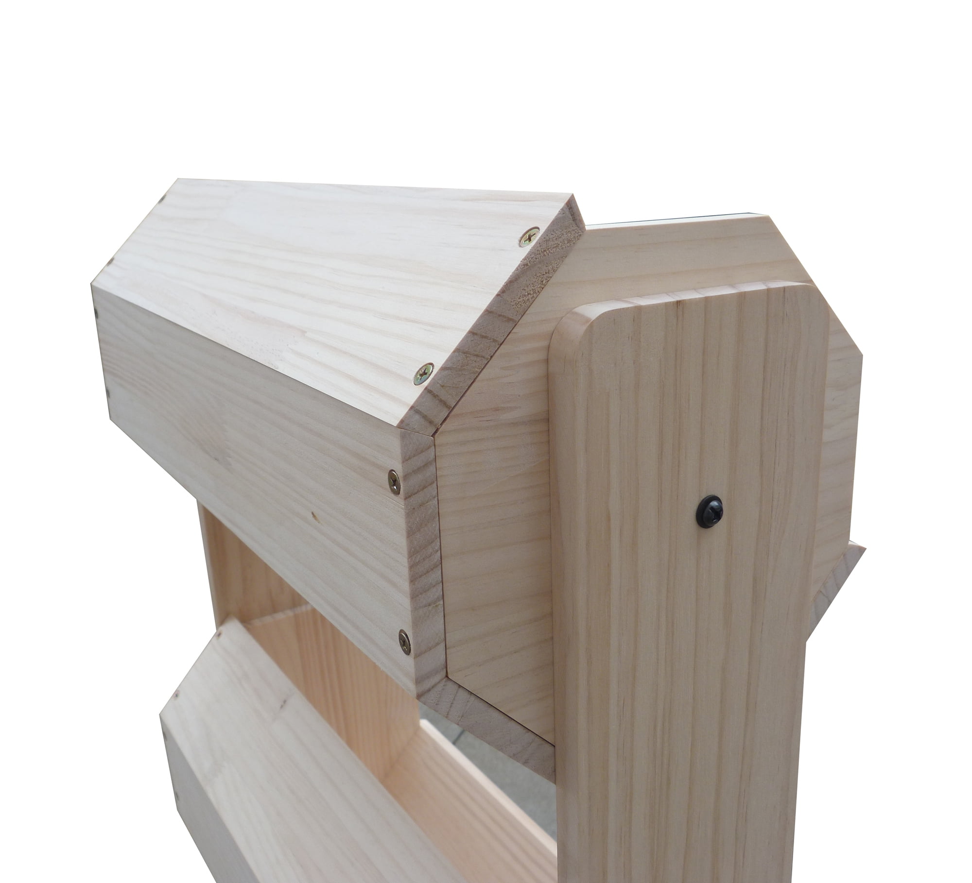Floorstanding FixtureDisplays 21.0 x 53.0 x 17.0 Tiered Wooden Display Natural Pine 19407 4 Bins 