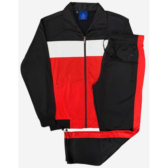 Men’s 2-Piece Tracksuit Traditional Coral Blocks Active Track Jacket and Track pants Outfit