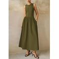 thumbnail image 4 of PRETTYGARDEN Women Maxi Dresses Summer Casual Sleeveless Patchwork Knit Tank Dress Flowy Beach Sundress Long Dress, 4 of 8
