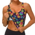 thumbnail image 3 of Uemuo Colorful Pineapples1 Pattern Women's Sports Bra - High Impact Support, Breathable, and Comfortable Athletic Bra for Running, Yoga, and Workouts, 3 of 9