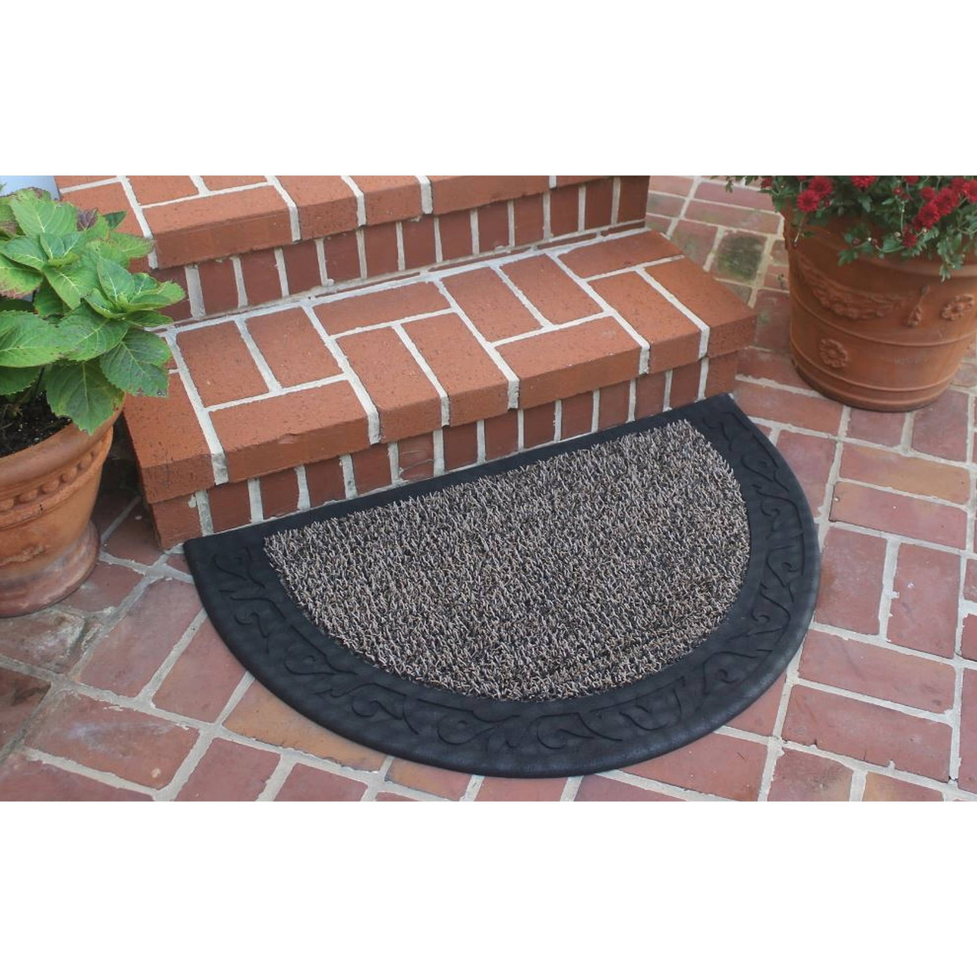 AstroTurf Scraper Door Mat, Tulip with Rubber Border, 18" x 30", Earth