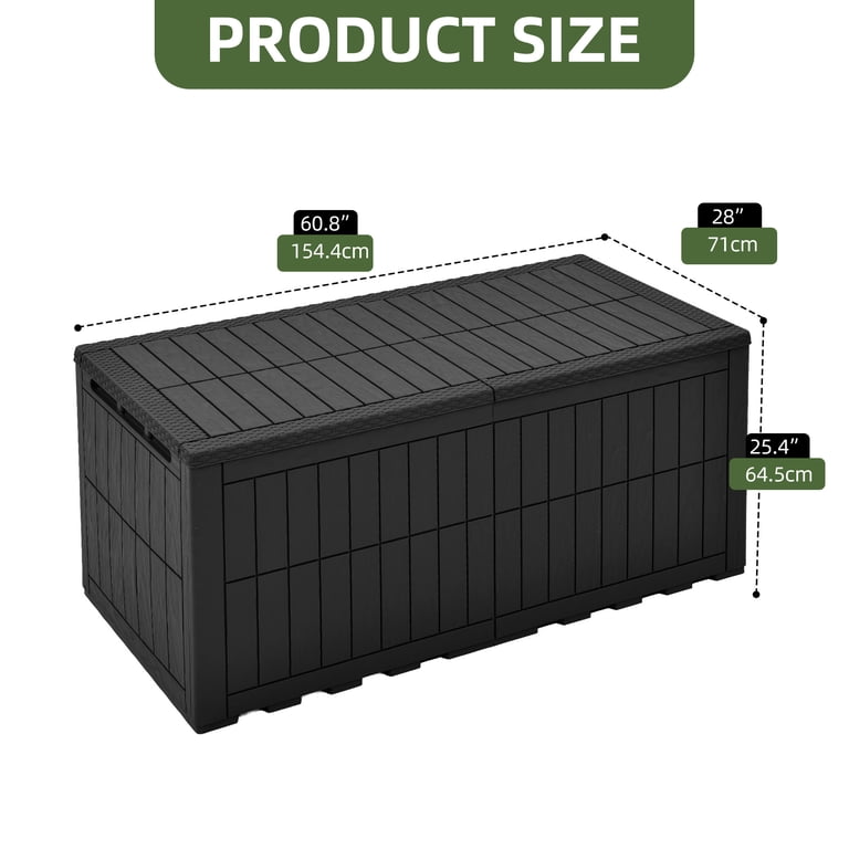 Dextrus 200-Gallon XL Resin Deck Box, Black photo 5