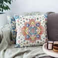 thumbnail image 2 of Boho Vintage Throw Pillow Cover Carpet Orange Blue Pattern Antique Ethnic Decorative Pillow Cases Home Decor Square 20x20 Inches Pillowcase, 2 of 6
