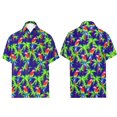 thumbnail image 5 of LA LEELA Men's Hawaiian Shirts Short Sleeve Button Down Shirt Men's Holiday Shirts Summer Beach Casual Aloha Tropical Shirts for Men Funny XL Parrot Palm, Royal Blue, 5 of 5
