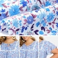 thumbnail image 5 of DARING DIVA Women's Plus Floral Tie Neck Blouse with Ruffle Sleeve 1X Sky Blue, 5 of 6