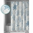 thumbnail image 4 of Blue Grey Coastal Bathroom Curtain 96 Inch Shower Curtain with Hooks, Sea Turtle Nautical Coral Summer Beach Waterproof Polyester Bath Curtain Washable Bathtub Curtain 72''x 96'', 4 of 6