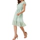 thumbnail image 4 of Vestido Midi de Invitada de Boda para Mujer INSPIRE CHIC con Cuello Cuadrado, Mangas de Volante y Estampado Floral en Verde Menta Talla M, 4 of 5