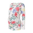 thumbnail image 4 of T-shirt de Maternité pour Femmes à Ourlet Imprimé Régulier, Décontracté, Manches Longues, Col Rond, Basique, T-Shirt d'Allaitement, 4 of 5