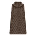 thumbnail image 7 of Womens Long Puffer Vest Sleeveless Hooded Quilted Gilet Lightweight Winter Warm Zip Up Mid Length Waistcoat Outerwear, 7 of 7
